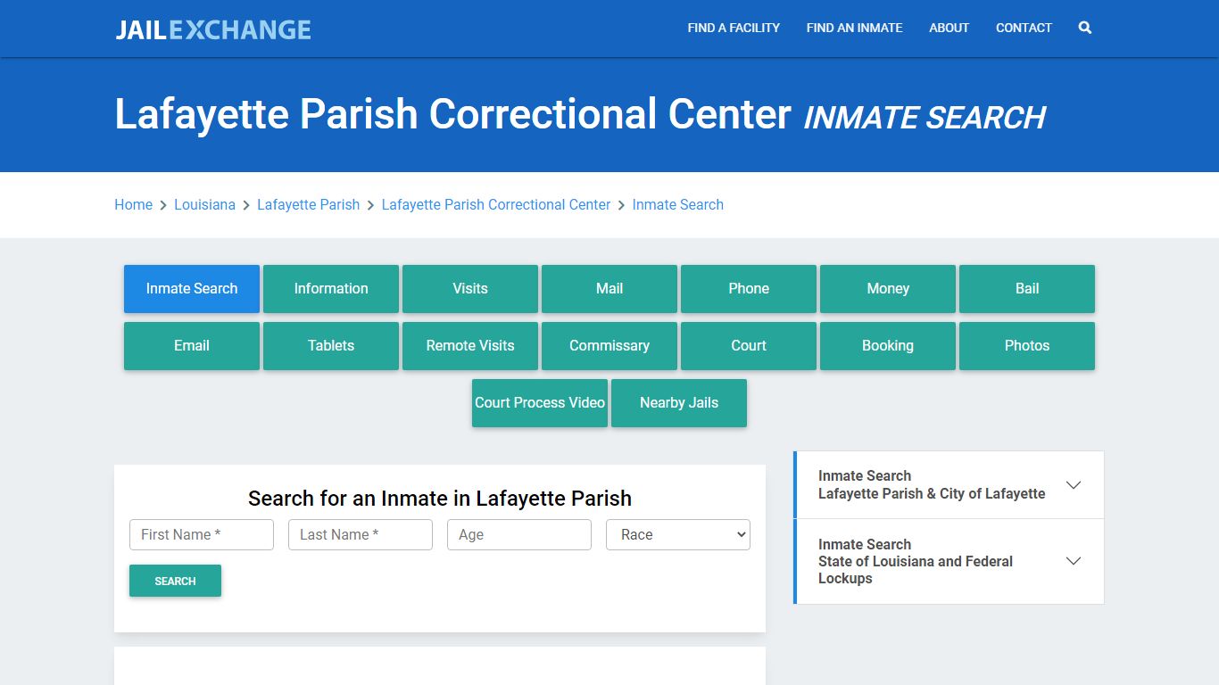 Lafayette Parish Correctional Center Inmate Search - Jail Exchange